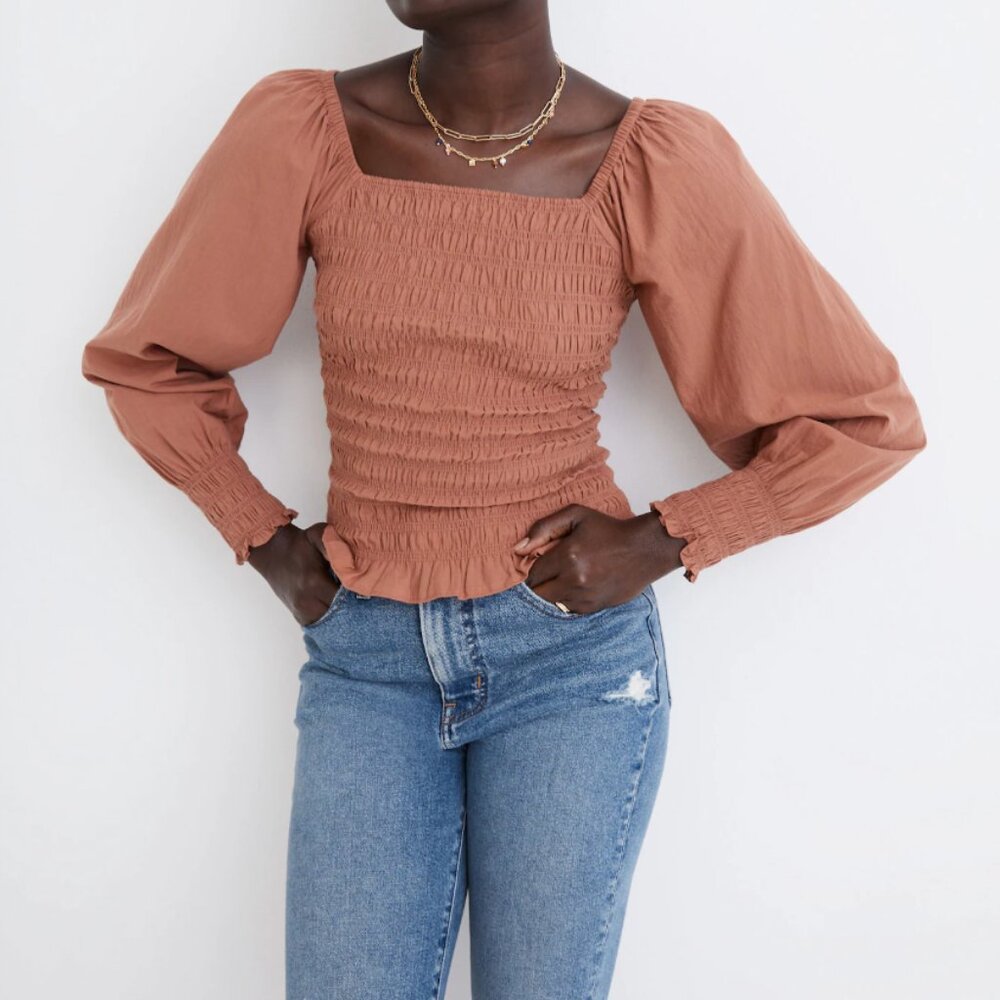 MADEWELL Lucie Bubble Sleeve Smock Top